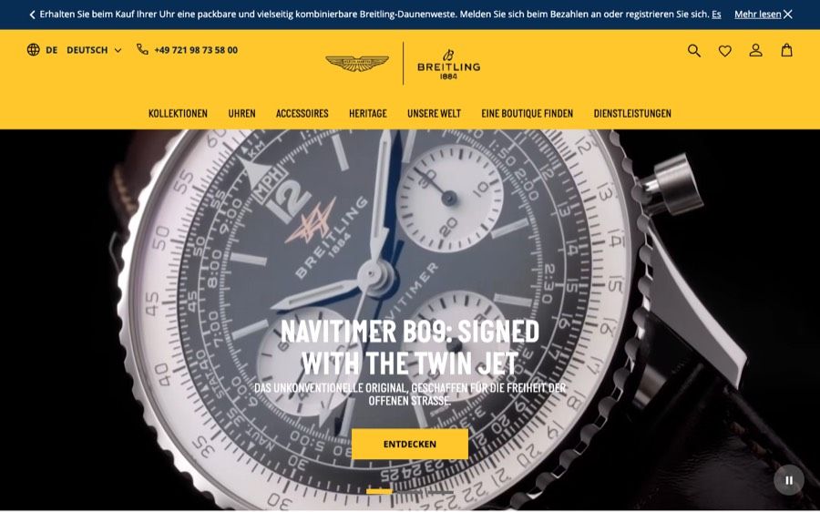 Startseite von Breitling